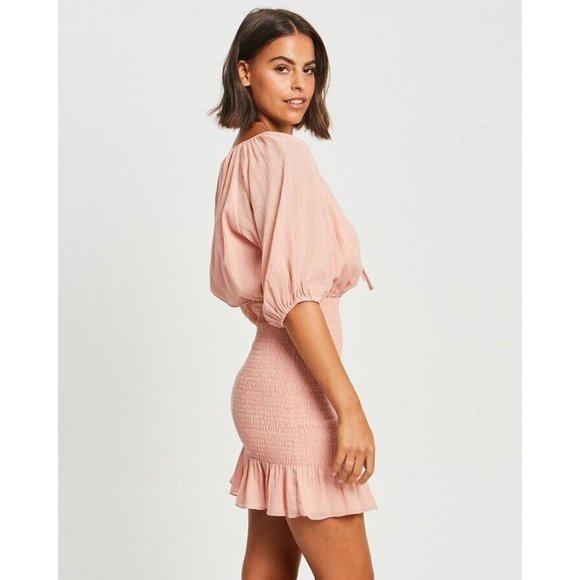 THE FATED Meiere Mini Dress Dusty Pink - Size 14 BNWT - Picture 2 of 9